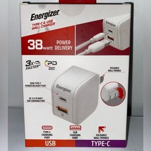 Energizer White USB Type-C Wall Charger
